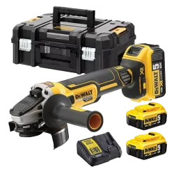Szlifierka kątowa aku 18V XR 3x5Ah 125mm z silnikiem bezszczotkowym Perform&Protect TSTAK II DCG405P3 DeWALT