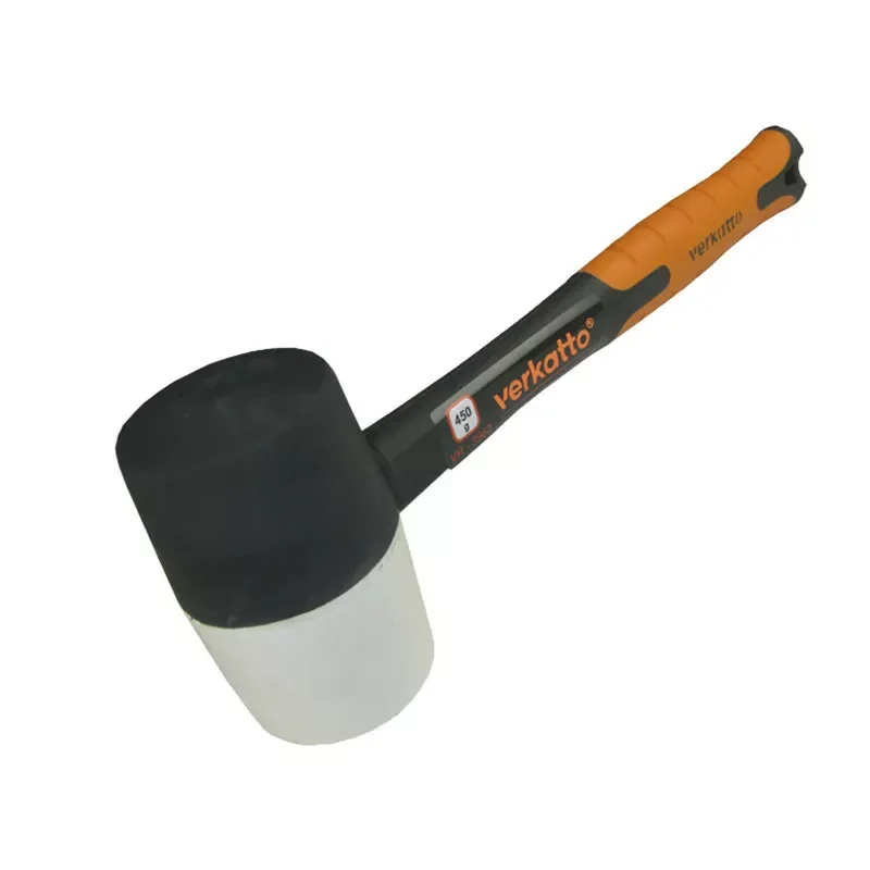 Młotek gumowy czarno-biały z drewnianym trzonkiem 340g VR-3972