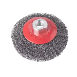 Szczotka stożkowa z nakrętką M14, drut falowany 100mm Verkatto