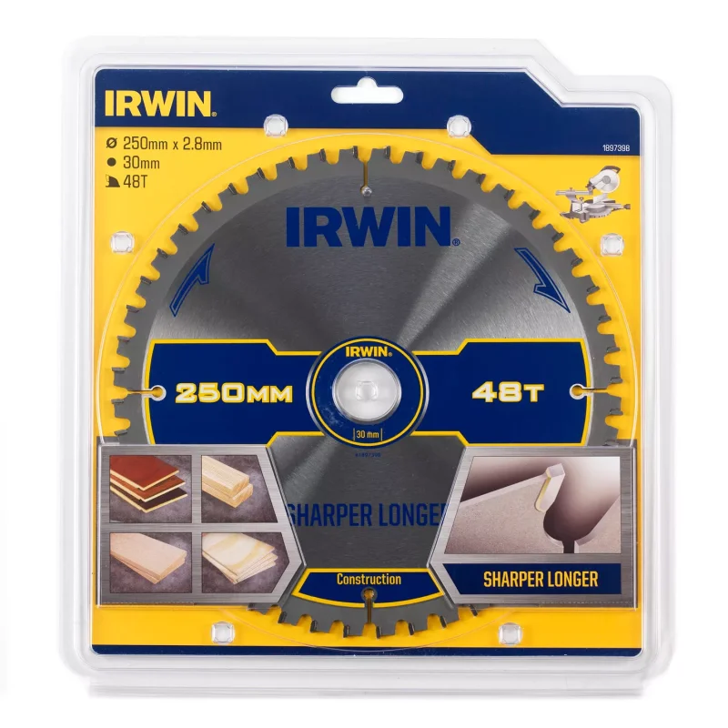 Piła tarczowa do drewna CONSTRUCTION 250mm/48T M IRWIN