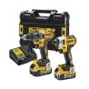 Zestaw narzedzi akumulatorowych 18V XR (wkrętarka bez udaru DCD791, zakrętarka DCF887, 2x5,0Ah, ładowarka, TSTAK II) DeWALT