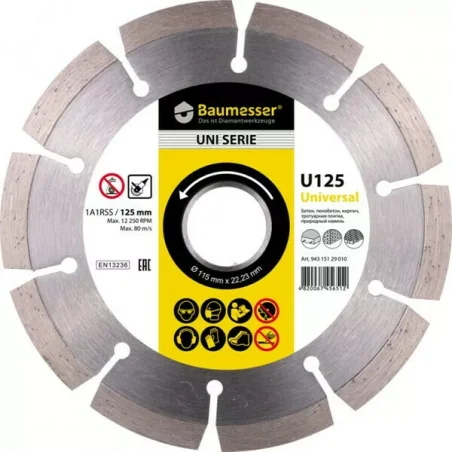 Tarcza diamentowa 125mm 1A1RSS UNIVERSAL DISTAR