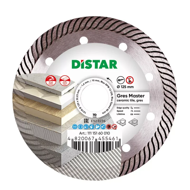 Tarcza diamentowa turbo 125x1,4x10x22,23 Gres Master DISTAR