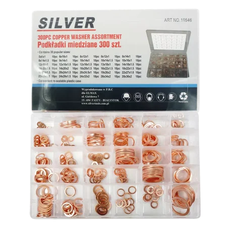 Podkładki miedziane 300 szt zestaw Silver ( 1 szt- 0,0033)