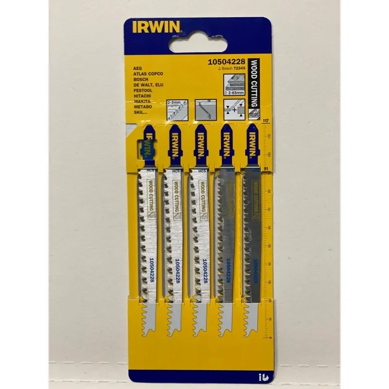 Brzeszczot do cięcia drewna HCS 115 mm/4 1/4", progresywne, uchwyt T234X (5szt.) IRWIN