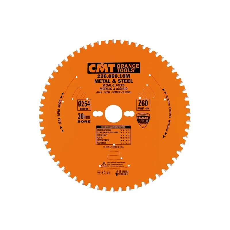 CMT 226.060.10M TARCZA PIŁA 254 x 30mm 60z DO CIĘCIA METALU STALI NA SUCHO