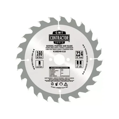 K16040H-X10 Piła D160 K2,2/1,4 F20 Z40 ATB