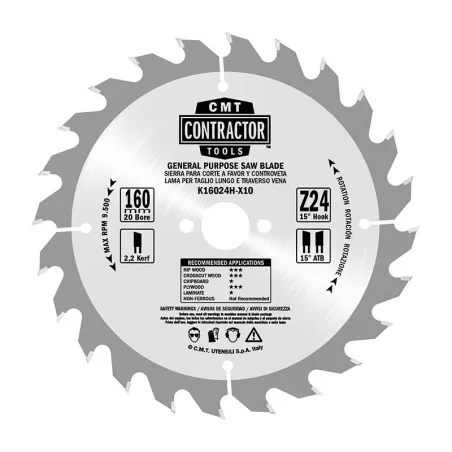 K16024H-X10 Piła D160 K2,2/1,4 F20 Z24 ATB