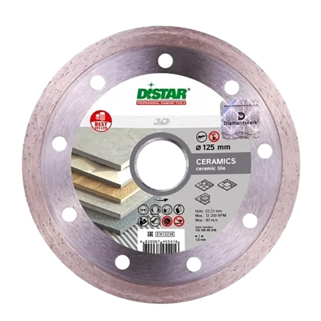 Tarcza diamentowa tnąca 1A1R 125x1,5x8x22,23 Bestseller Ceramics DISTAR