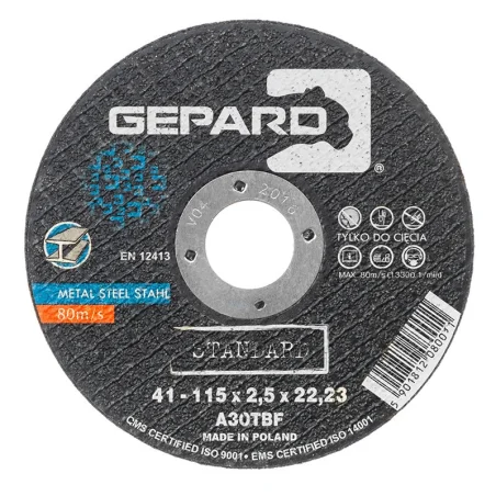 Tarcza do metalu 41 95A 115x1.0x22 GEPARD PROFESSIONAL