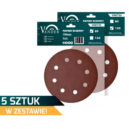 Papierowy dysk ścierny 190mm gr.240/5szt/ Vander