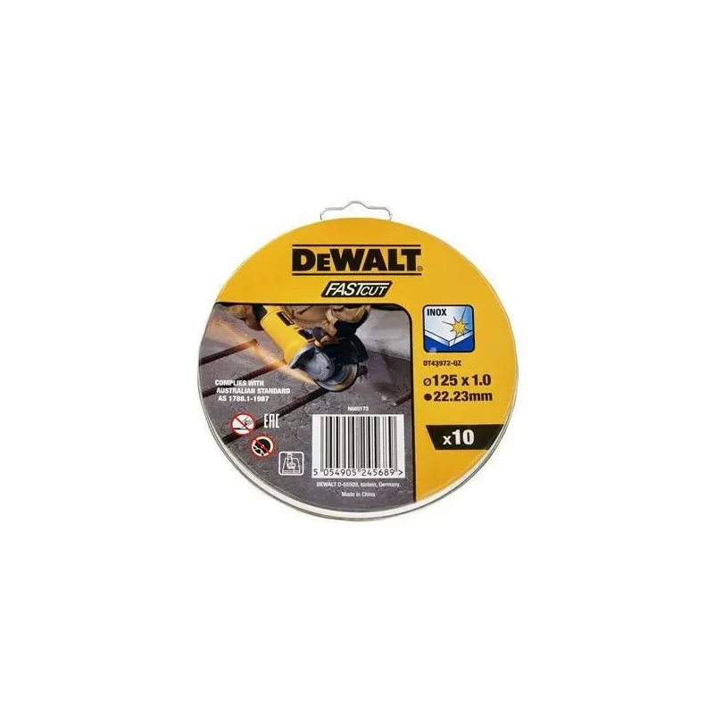 Tarcza do cięcia stali nierdzewnej 125x1mm INOX puszka 10szt. DT3507-QZ DeWALT