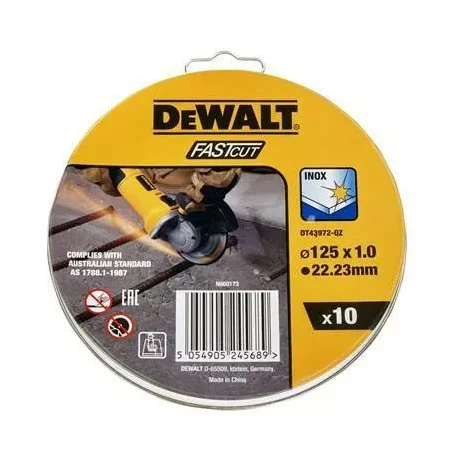 Tarcza do cięcia stali nierdzewnej 125x1mm INOX puszka 10szt. DT3507-QZ DeWALT