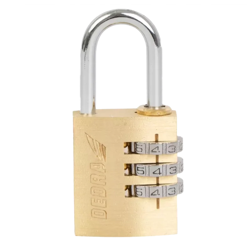 Kłódka mosiężna z zamkiem szyfrowym 25mm DEDRA