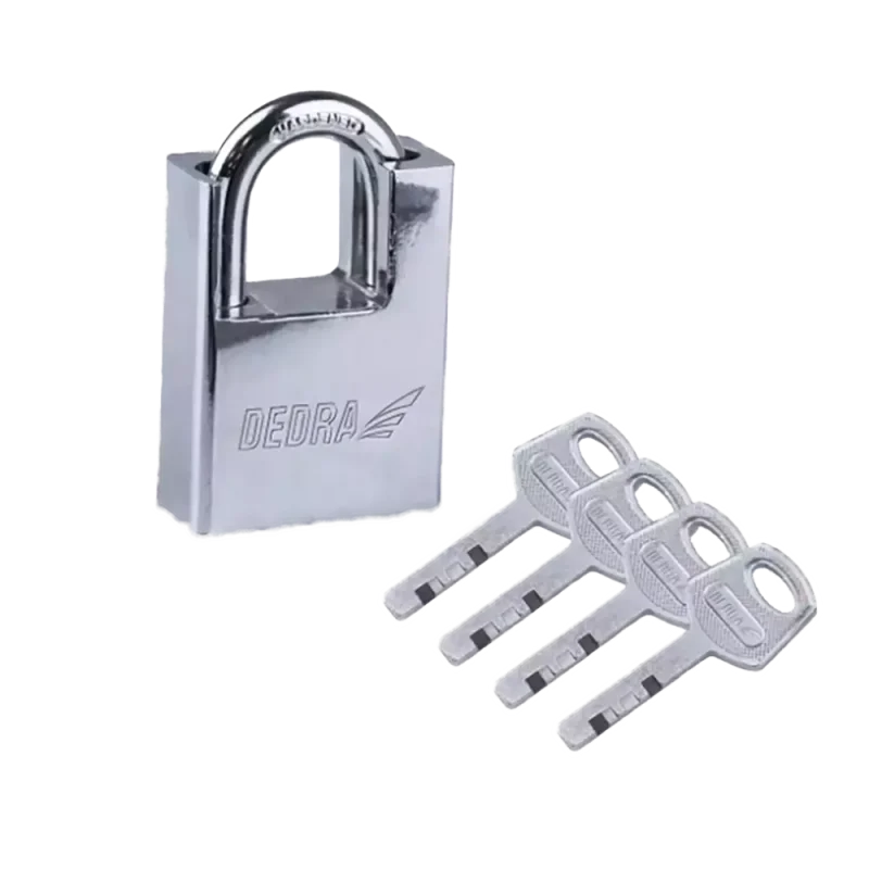 Kłódka trzpieniowa żeliwna niklowana 60mm DEDRA