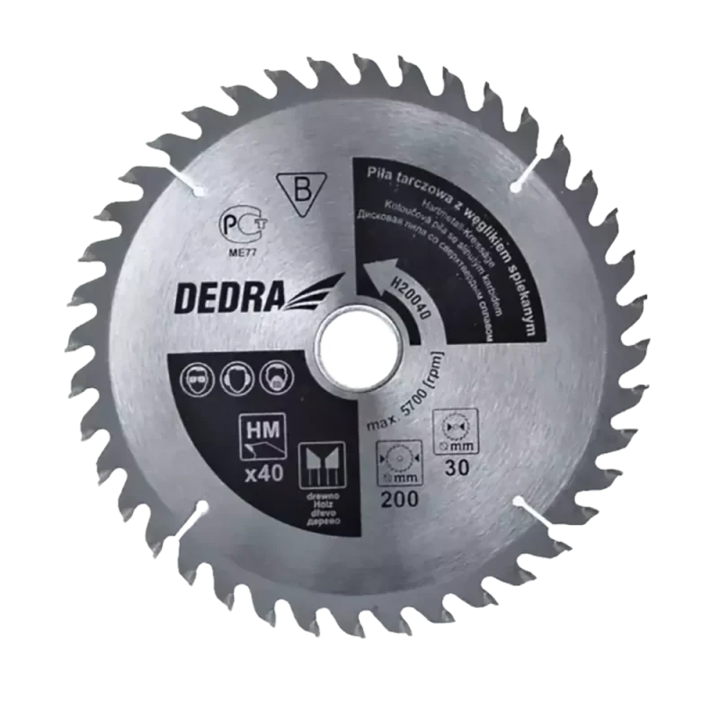 Piła tarczowa do drewna 40z 190x16mm DEDRA