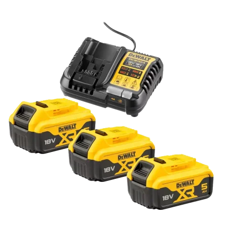 Zestaw akumulatorowy 3x 5,0Ah, ładowarka DCB1104P3 DeWALT