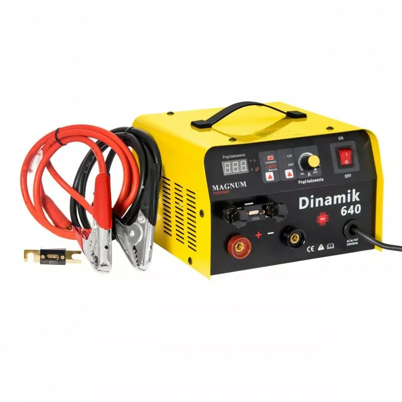 Prostownik z rozruchem inwerterowy ŁR INV-640 DINAMIK 640 MAGNUM ŻÓŁTY