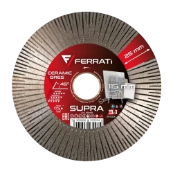 Tarcza diamentowa tnąca i szlifująca 1A1R 115mm 22,23mm SUPRA FERRATi
