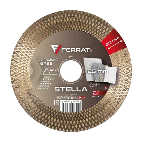 Tarcza diamentowa tnca i szlifujca 1A1R 125mm 22,23mm STELLA FERRATi