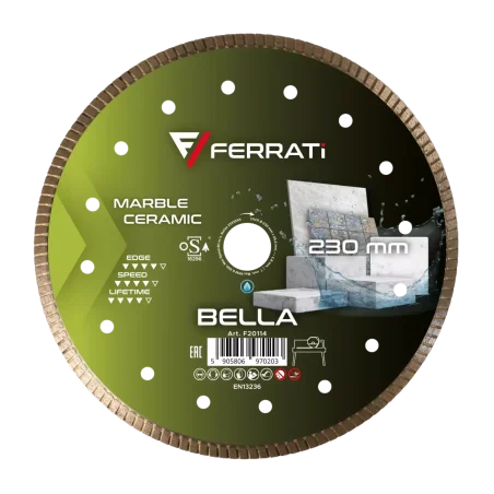 Tarcza diamentowa tnąca 1A1R 230mm 25,4mm BELLA FERRATi