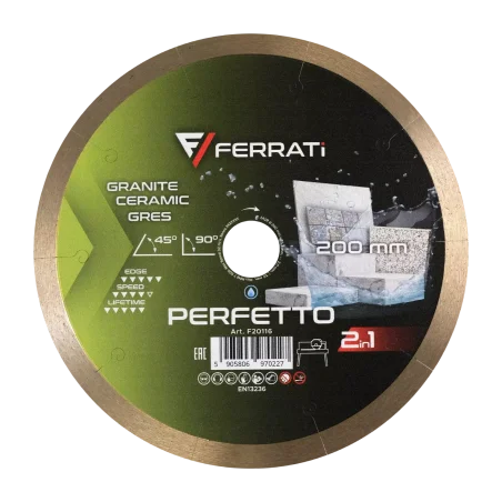 Tarcza diamentowa tnąca 1A1R 200mm 25,4mm PERFETTO FERRATi