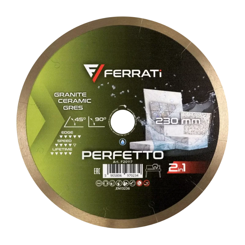Tarcza diamentowa tnąca 1A1R 230mm 25,4mm PERFETTO FERRATi