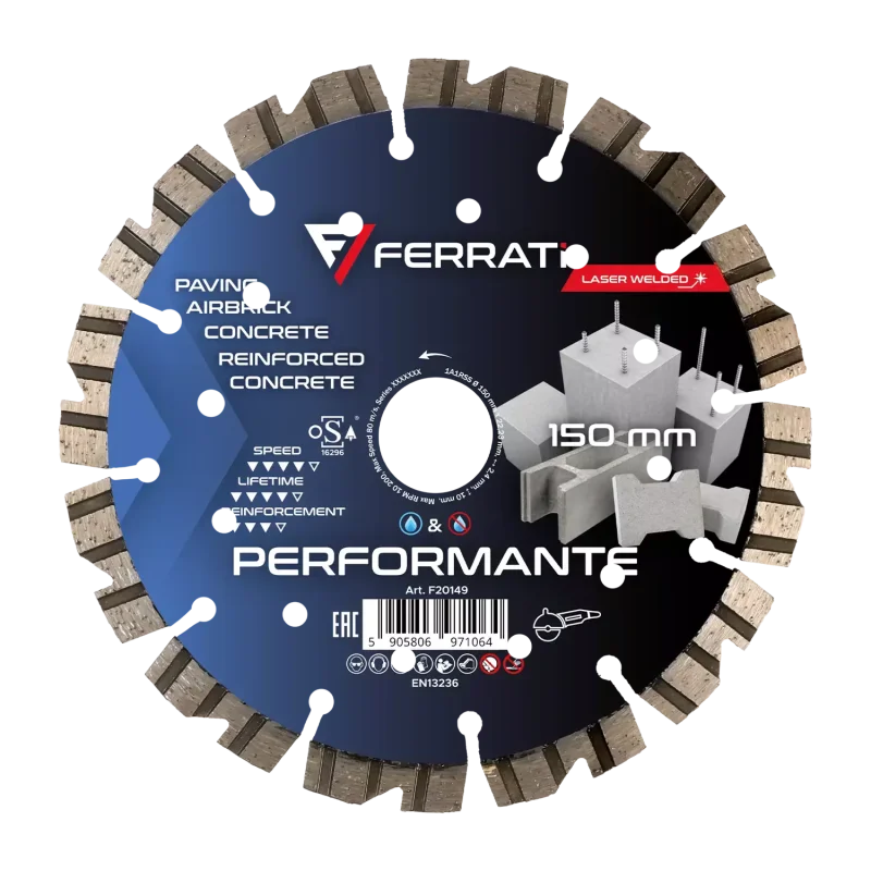 Tarcza diamentowa tnca 1A1RSS 150mm 22,23mm PERFORMANTE FERRATi