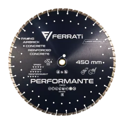 Tarcza diamentowa tnca 1A1RSS 450mm 25,4-F4mm PERFORMANTE FERRATi