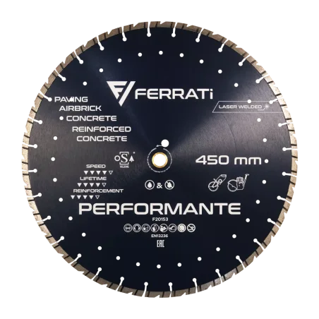 Tarcza diamentowa tnca 1A1RSS 450mm 25,4-F4mm PERFORMANTE FERRATi