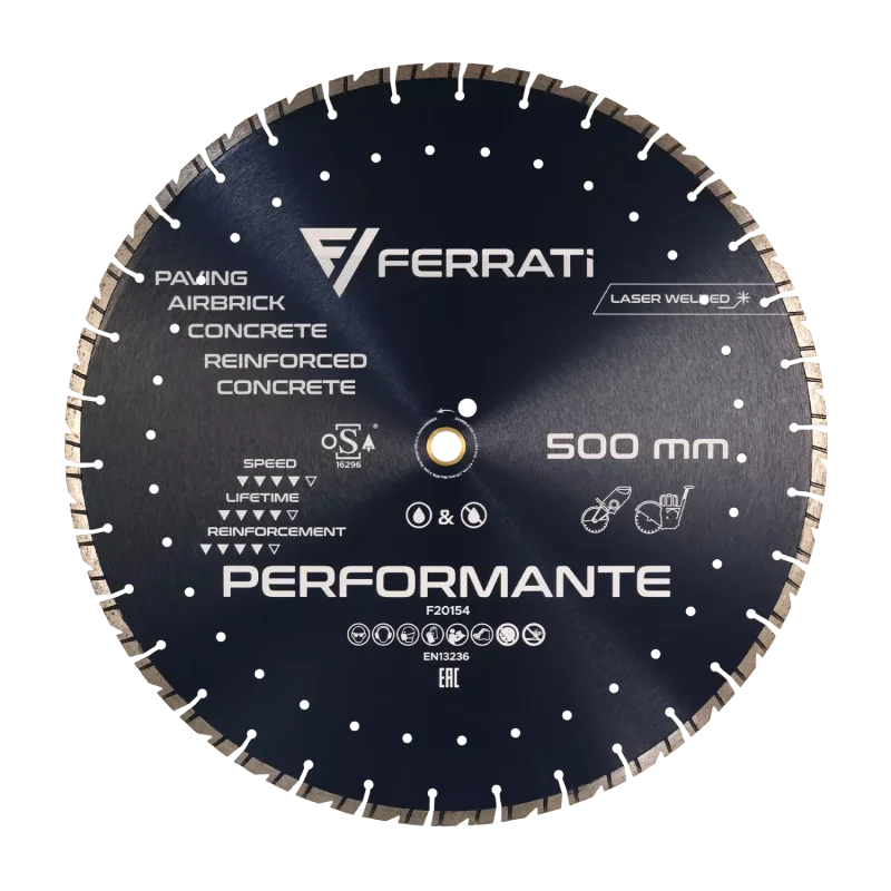 Tarcza diamentowa tnca 1A1RSS 500mm 25,4-F4mm PERFORMANTE FERRATi