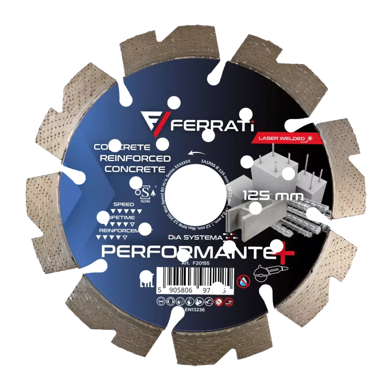 Tarcza diamentowa tnąca 1A1RSS 125mm 22,23mm PERFORMANTE PLUS FERRATi