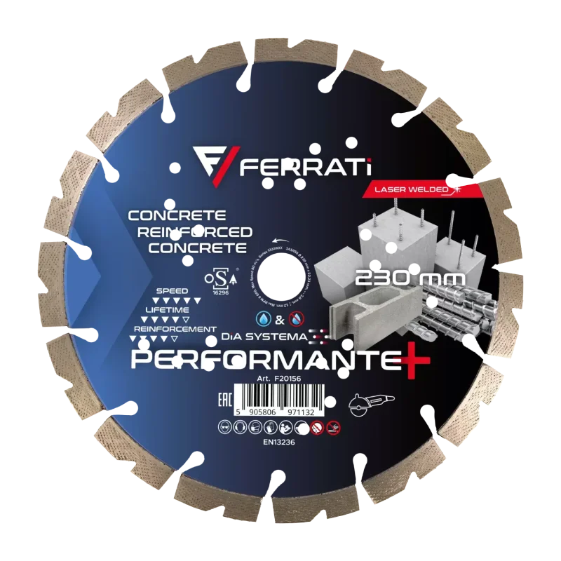 Tarcza diamentowa tnąca 1A1RSS 230mm 22,23mm PERFORMANTE PLUS FERRATi