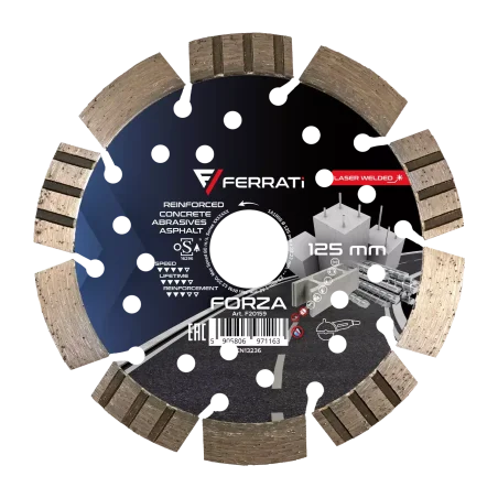 Tarcza diamentowa tnca 1A1RSS 125mm 22,23mm FORZA FERRATi