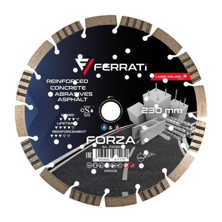 Tarcza diamentowa tnąca 1A1RSS 230mm 22,23mm FORZA FERRATi