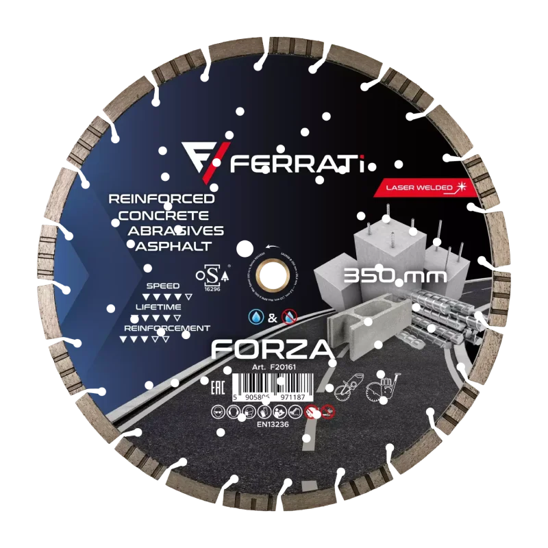 Tarcza diamentowa tnąca 1A1RSS 350mm 25,4-F4mm FORZA FERRATi