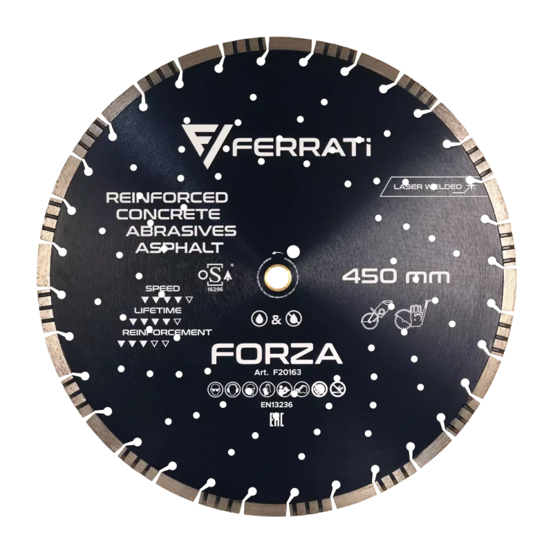 Tarcza diamentowa tnąca 1A1RSS 450mm 25,4-F4mm FORZA FERRATi