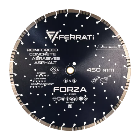 Tarcza diamentowa tnąca 1A1RSS 450mm 25,4-F4mm FORZA FERRATi