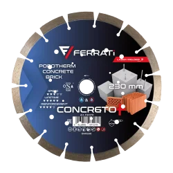 Tarcza diamentowa tnąca 1A1RSS C3-W 230mm 22,23mm CONCRETO PLUS FERRATi