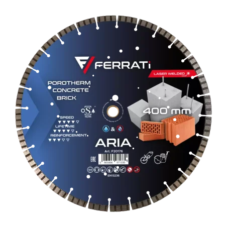 Tarcza diamentowa tnąca 1A1RSS-W 400mm 25,4-F4mm ARIA FERRATi