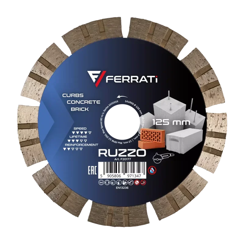 Tarcza diamentowa tnąca 1A1RSS-W 125mm 22,23mm RUZZO FERRATi