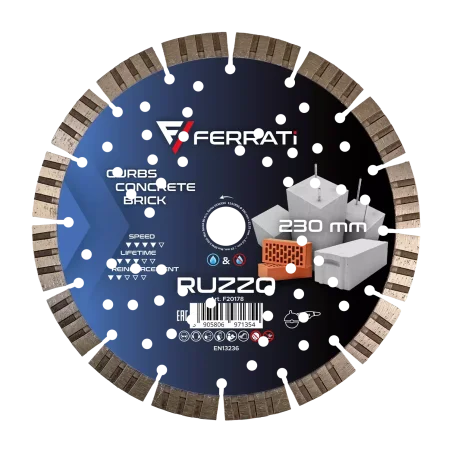 Tarcza diamentowa tnąca 1A1RSS-W 230mm 22,23mm RUZZO FERRATi