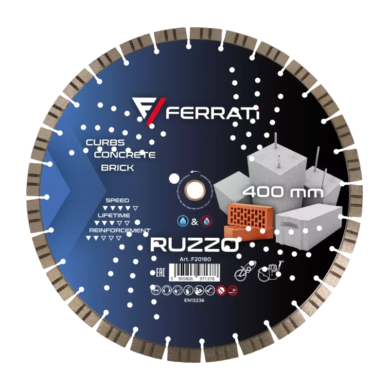Tarcza diamentowa tnąca 1A1RSS-W 400mm 25,4-F4mm RUZZO FERRATi