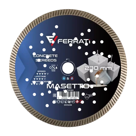 Tarcza diamentowa tnąca 1A1R TURBO 230mm 22,23mm MASETTO FERRATi