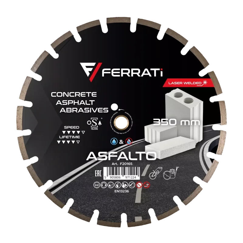 Tarcza diamentowa tnąca 1A1RSS C1S 350mm 25,4-F4mm ASFALTO FERRATi