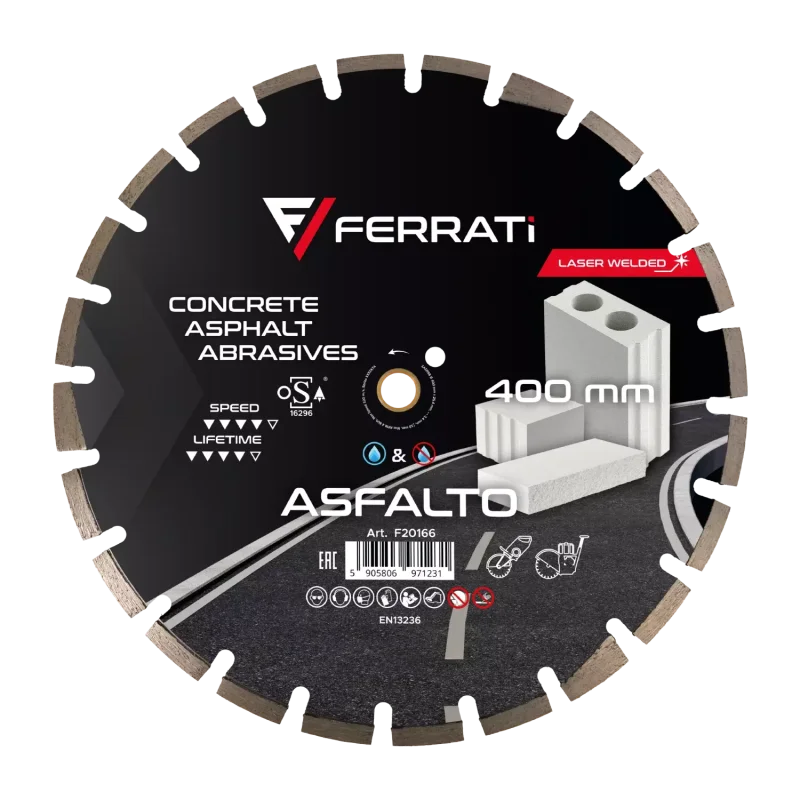 Tarcza diamentowa tnąca 1A1RSS C1S 400mm 25,4-F4mm ASFALTO FERRATi