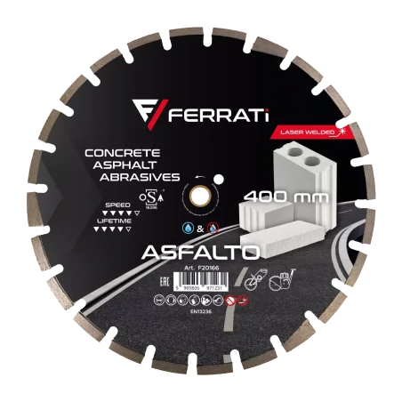 Tarcza diamentowa tnąca 1A1RSS C1S 400mm 25,4-F4mm ASFALTO FERRATi