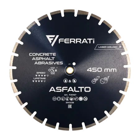 Tarcza diamentowa tnąca 1A1RSS C1S 450mm 25,4-F4mm ASFALTO FERRATi