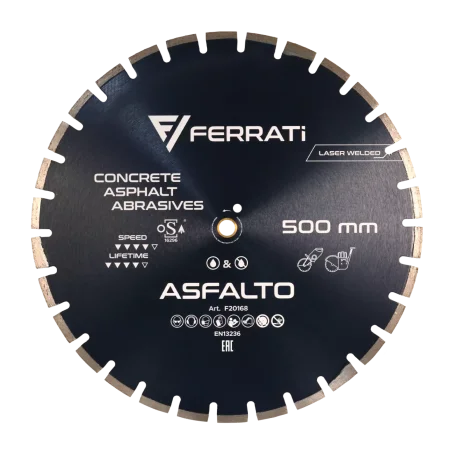 Tarcza diamentowa tnąca 1A1RSS C1S 500mm 25,4-F4mm ASFALTO FERRATi