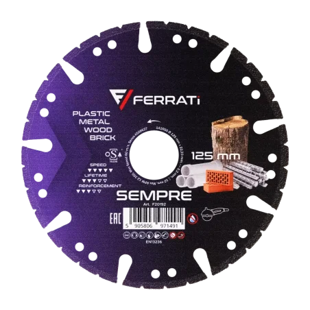 Tarcza diamentowa tnąca 1A1RSS 125mm 22,23mm SEMPRE FERRATi